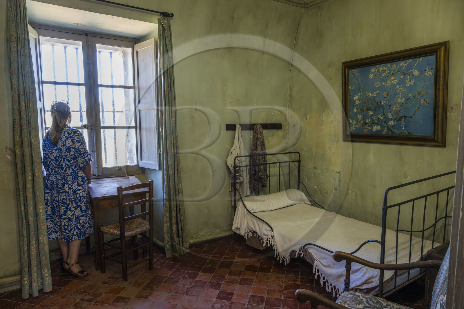 France, Bouches-du-Rhône (13), Parc Naturel Régional des Alpilles, Saint-Rémy-de-Provence, monastère Saint-Paul-de-Mausole, l'asile psychiatrique historique la Maison de santé Saint-Paul où Van Gogh fût interné en 1889-1890, la chambre de Van Gogh