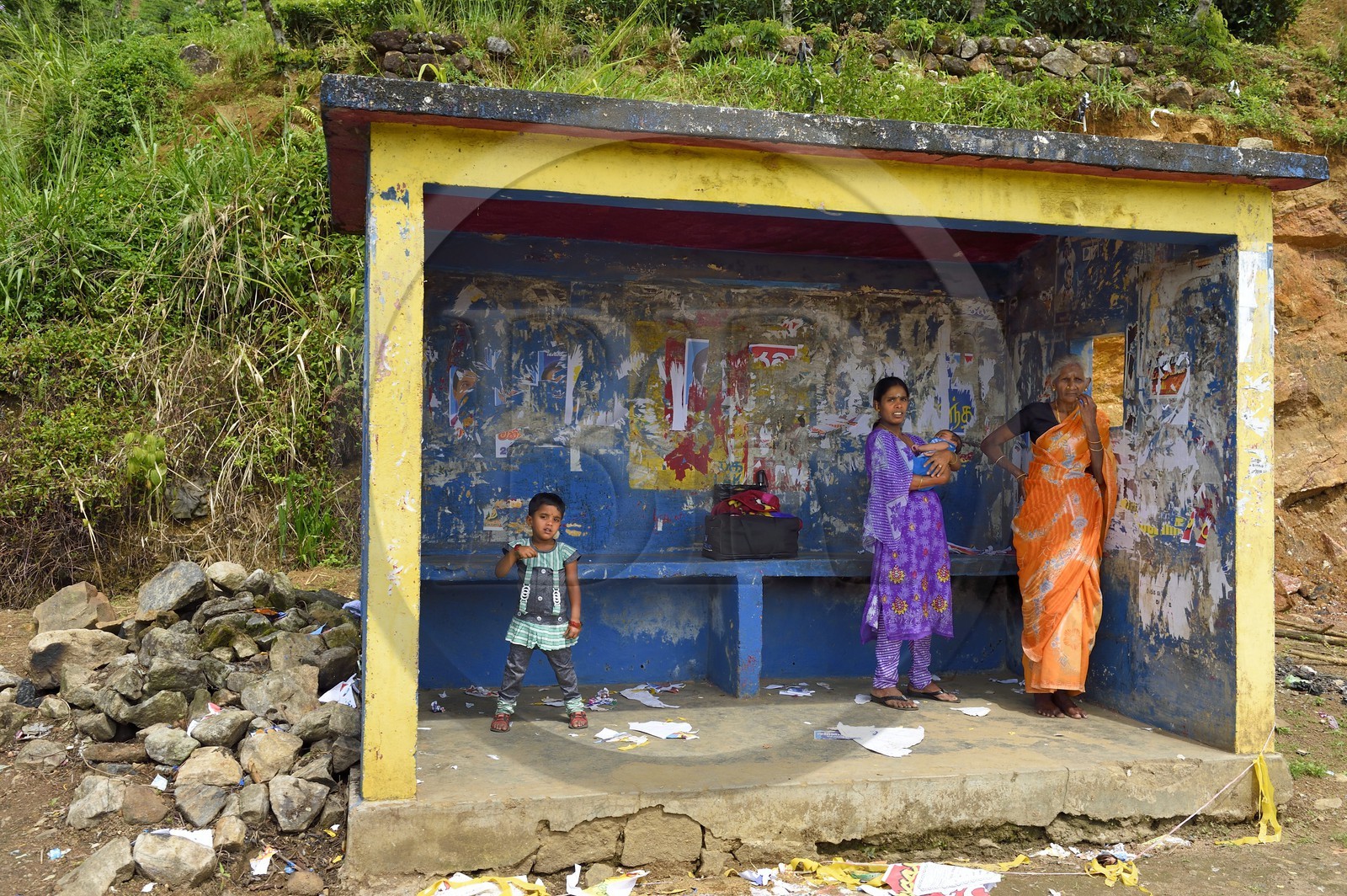 Sri Lanka, center province, Dalhousie, bus stop
