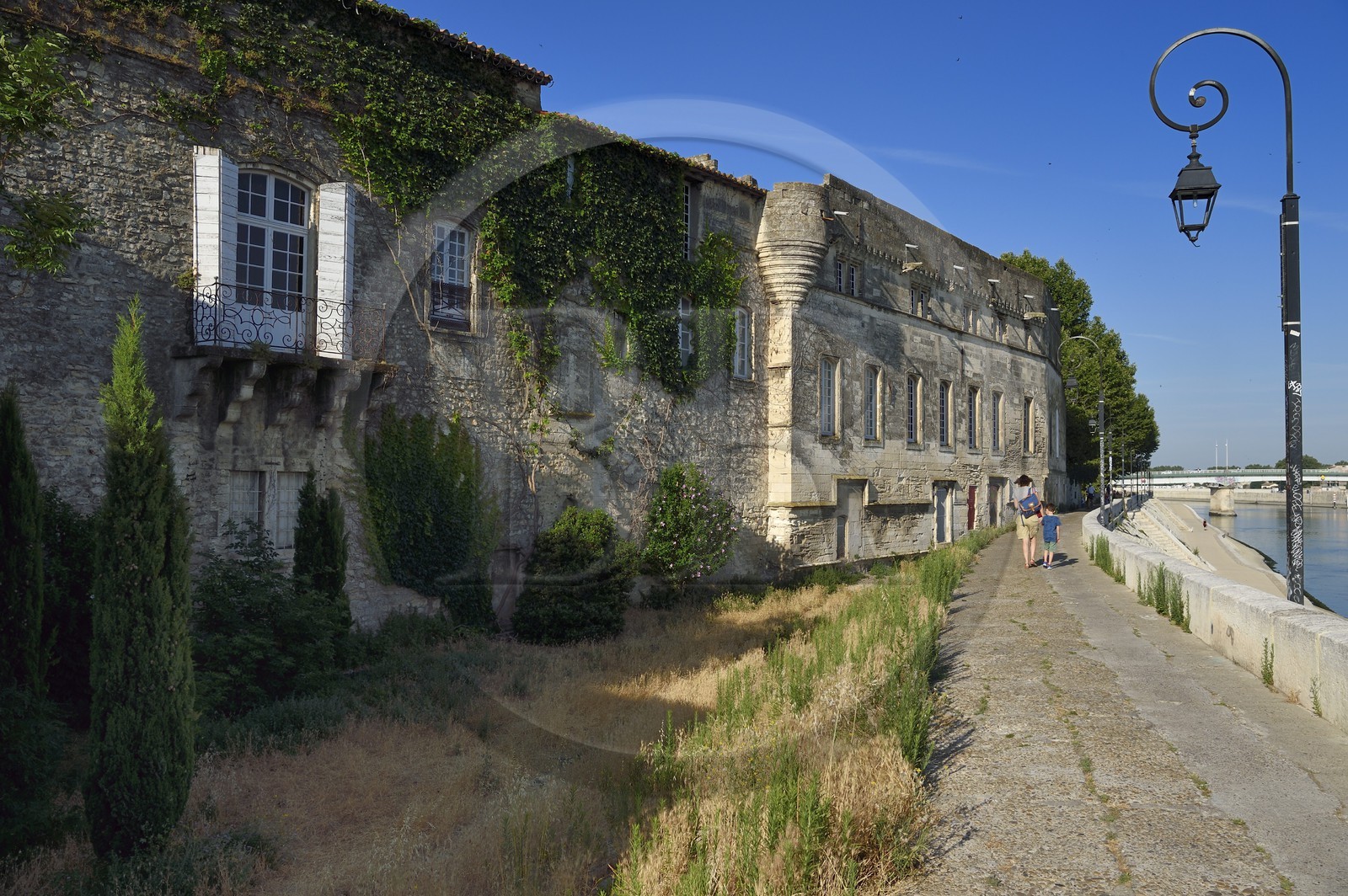 France, Bouches du Rhone, Arles, the Réattu museum (Compulsory Mention) along Quai Marx Dormoy and the Rhone river