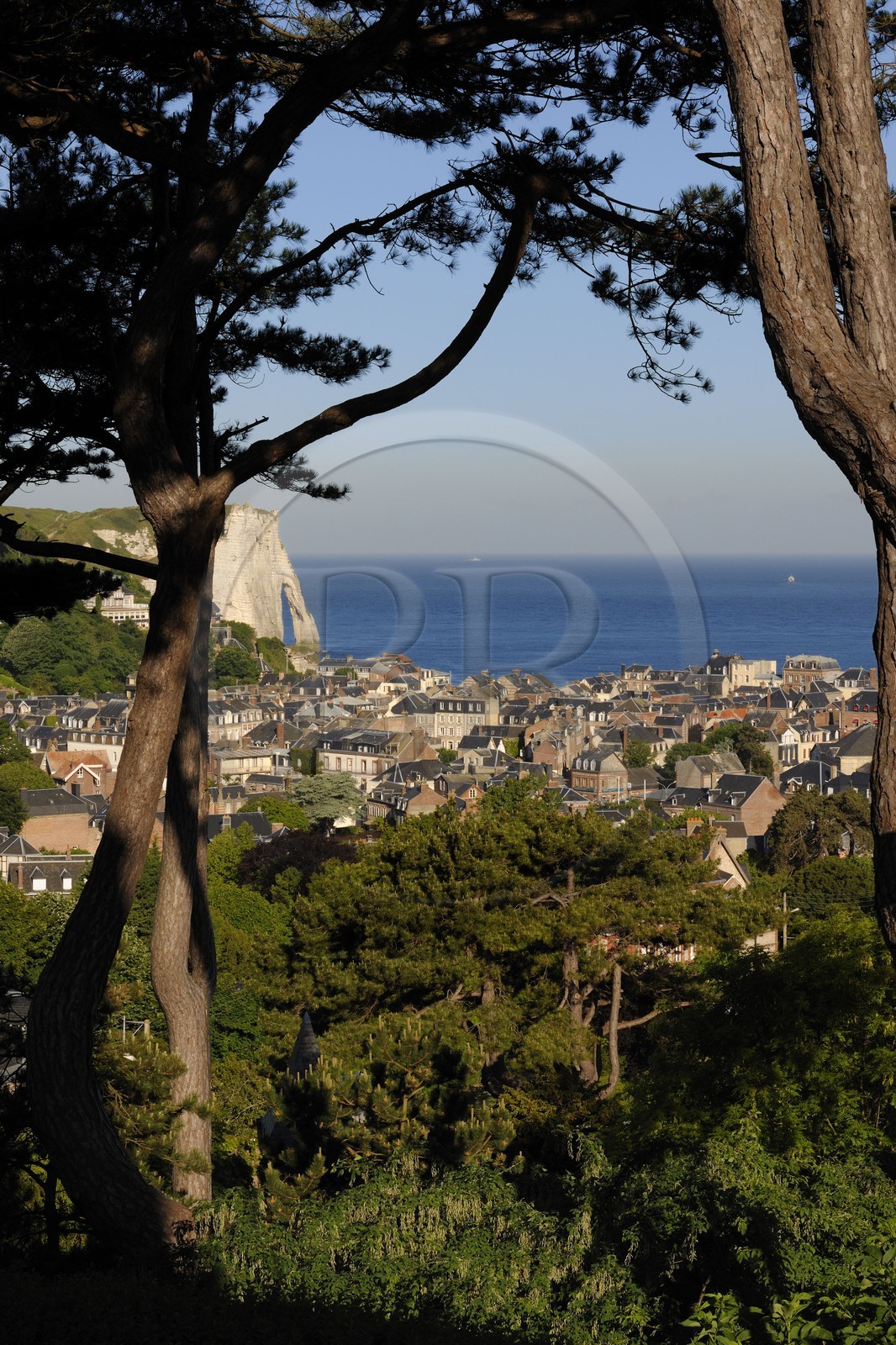 France, Seine-Maritime (76), Pays de Caux, Côte d'Albâtre, Etretat depuis les hauteurs