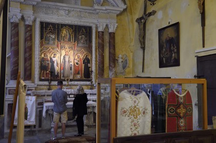 France, Alpes-Maritimes (06), Lucéram, l'église Sainte-Marguerite, Retable de Saint Antoine de Padoue attribué à Giovanni Canavesio