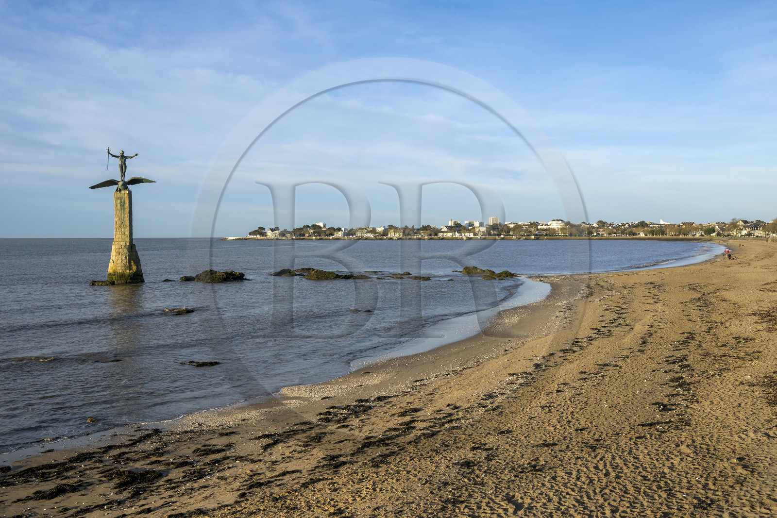 France, Loire-Atlantique (44), Estuaire de la Loire, Saint-Nazaire, la Grande plage, Monument Americain appelé Sammy édifié en mémoire du débarquement américain du 26 juin 1917 à Saint-Nazaire sur le front de mer