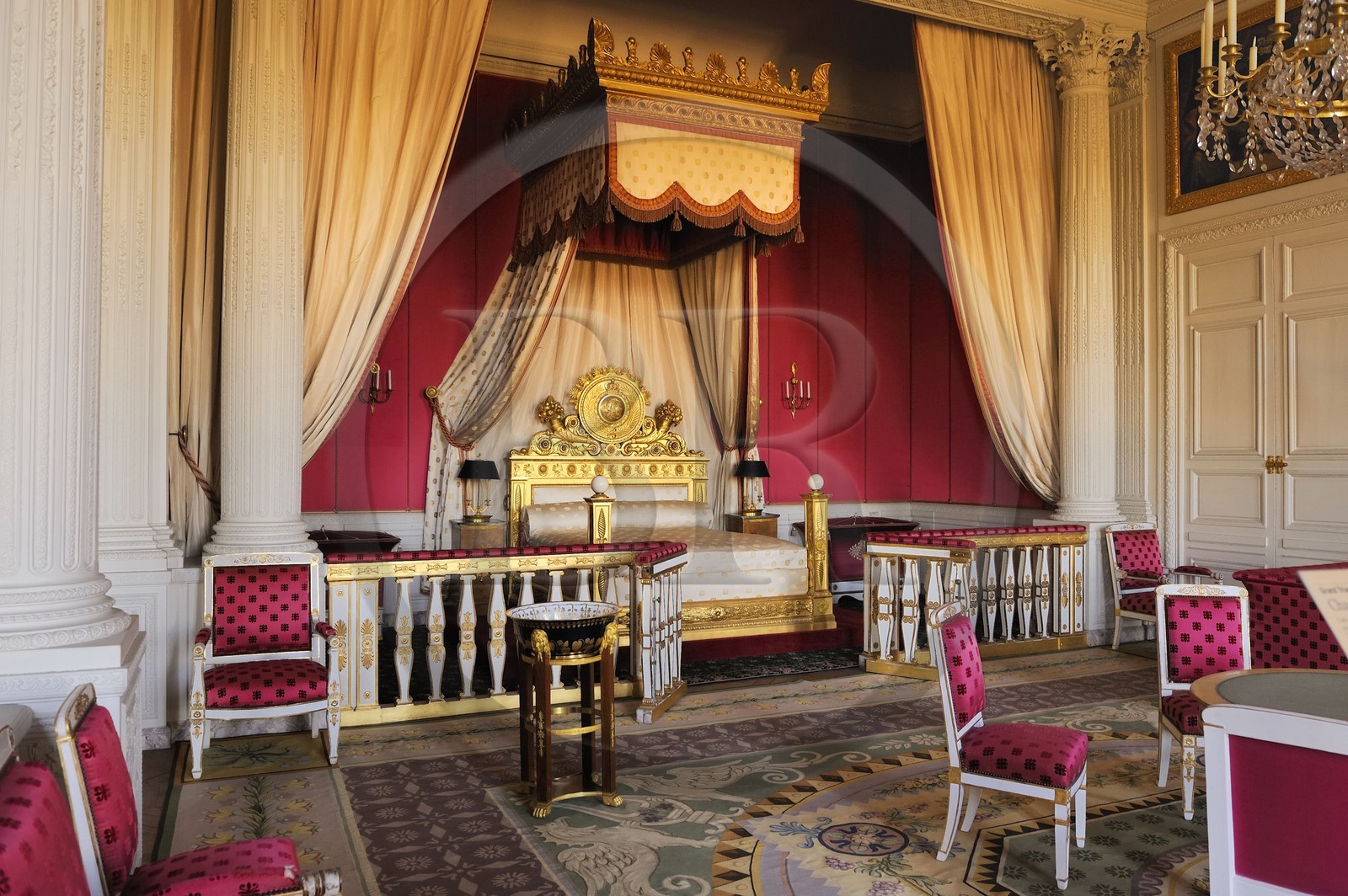 France, Yvelines (78), château de Versailles, classé Patrimoine Mondial de l'UNESCO, le Grand Trianon, chambre de l'impératrice
