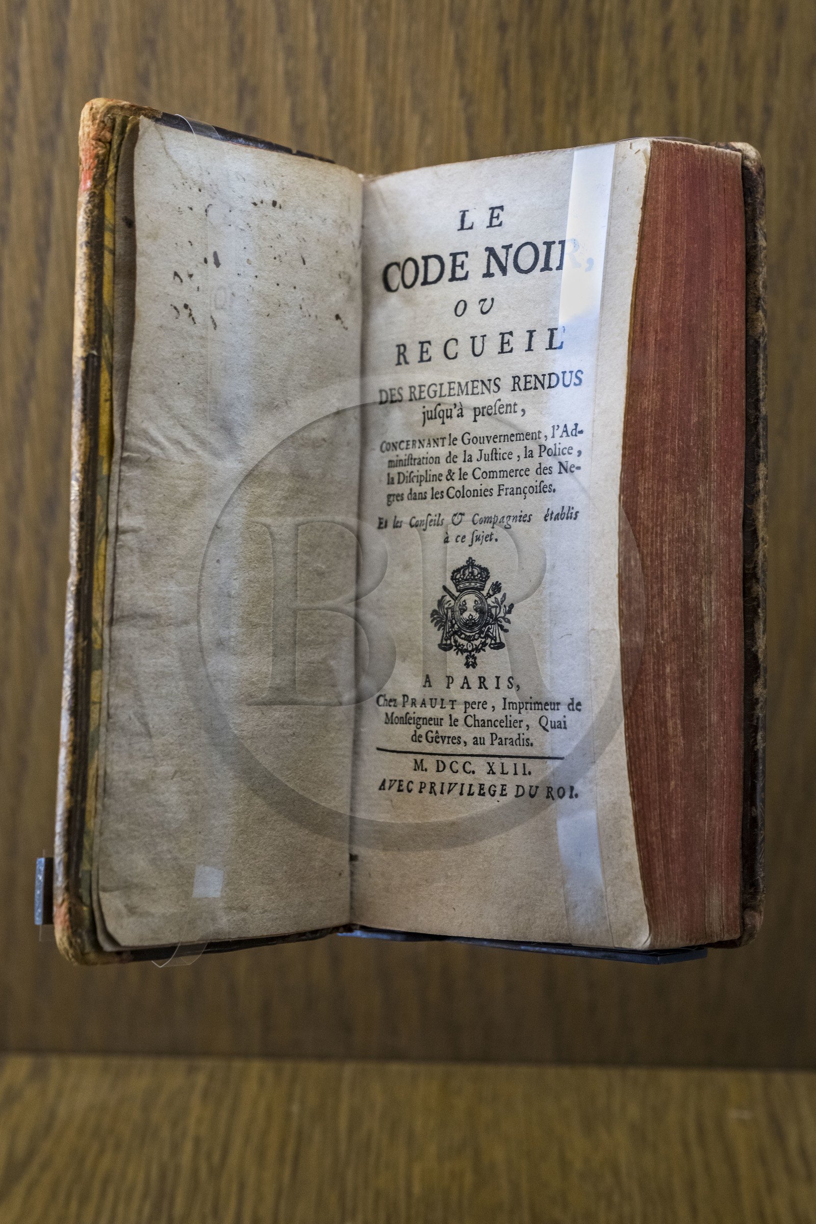 France, Loire Atlantique, Nantes, Bouffay district, the castle of the Dukes of Brittany, Nantes History Museum, the Code Noir is a collection of around sixty articles bringing together all the provisions regulating the life of black slaves in the French colonies