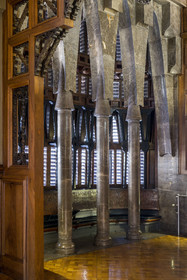 Espagne, Catalogne, Barcelone, le Palais Güell (Palau Güell) construit entre 1886 et 1891 et réalisé par l'architecte du modernisme catalan Antoni Gaudi, site classé au Patrimoine Mondial de l'UNESCO, fumoir