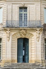 France, Herault, Lavérune, Chateau de l'Engarran, private mansion from the second half of the 18th century called Montpellier Folie, main facade