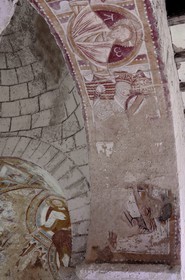 France, Loir-et-Cher (41), Montoire-sur-le-Loir, la chapelle Saint-Gilles, fresques romanes réalisées entre le XIe et le XIIIe siècle