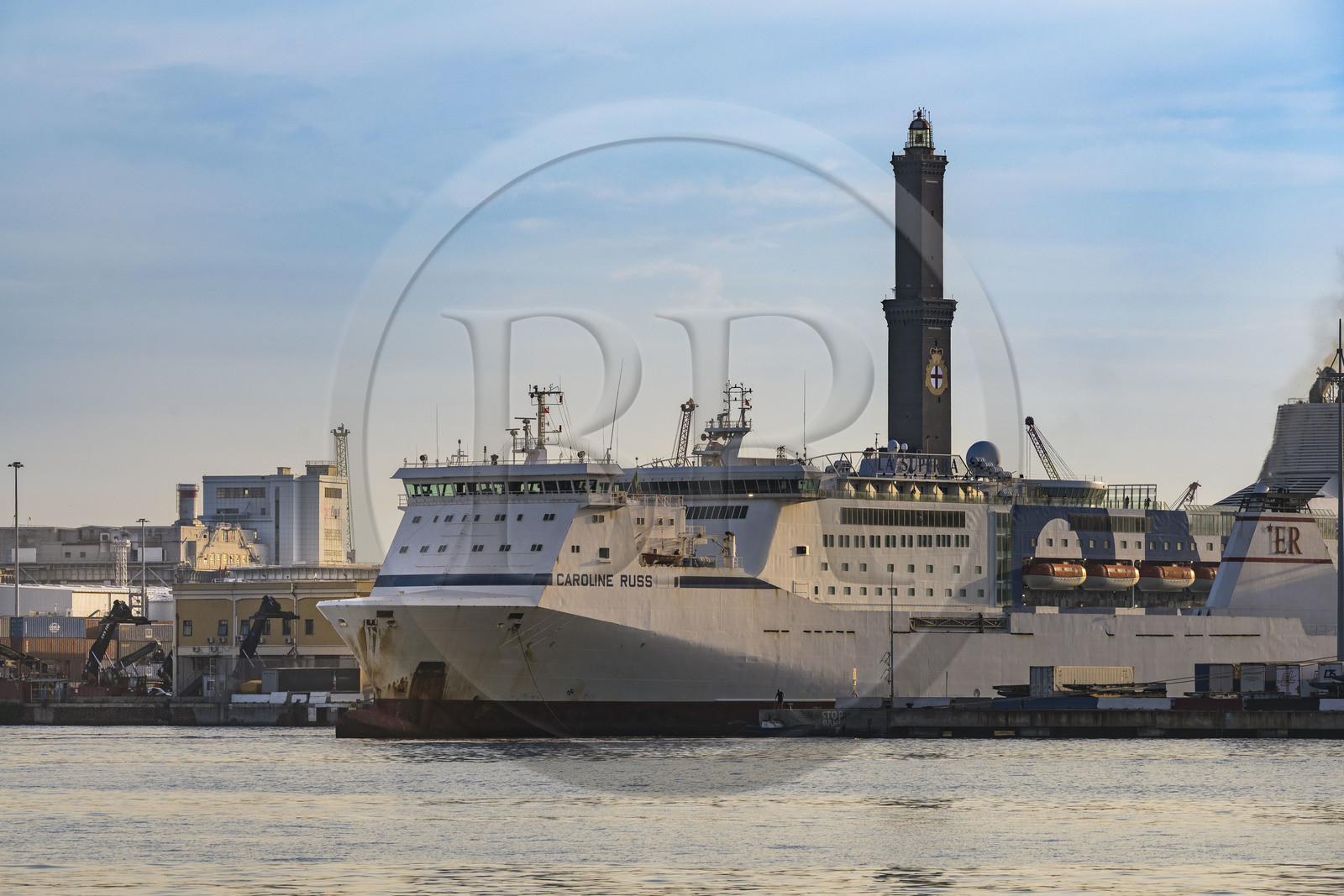 Italy, Liguria, Genoa, the Lanterna lighthouse overlooking the commercial port