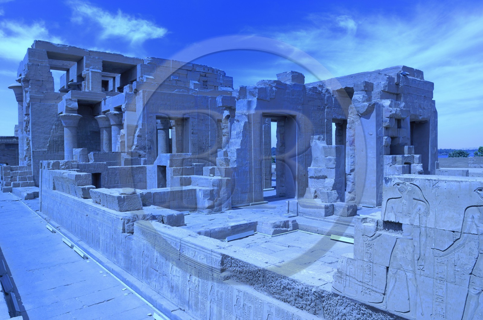 Egypte, Haute Egypte, vallée du Nil, temple de Kom Ombo dédié au dieu Sobek à tête de crocodile