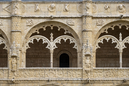 Portugal, Lisbon, Belem, Hieronymites Monastery (Mosteiro dos Jeronimos), listed as World Heritage by UNESCO, the cloister arcades