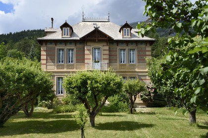 France, Alpes de Haute Provence, Ubaye valley, Barcelonnette, mexican villa on avenue de la Libération known as villa Chabrand, built for the Barcelonnette, industrial and traveler but also naturalist, collector, columnist, Emile Chabrand