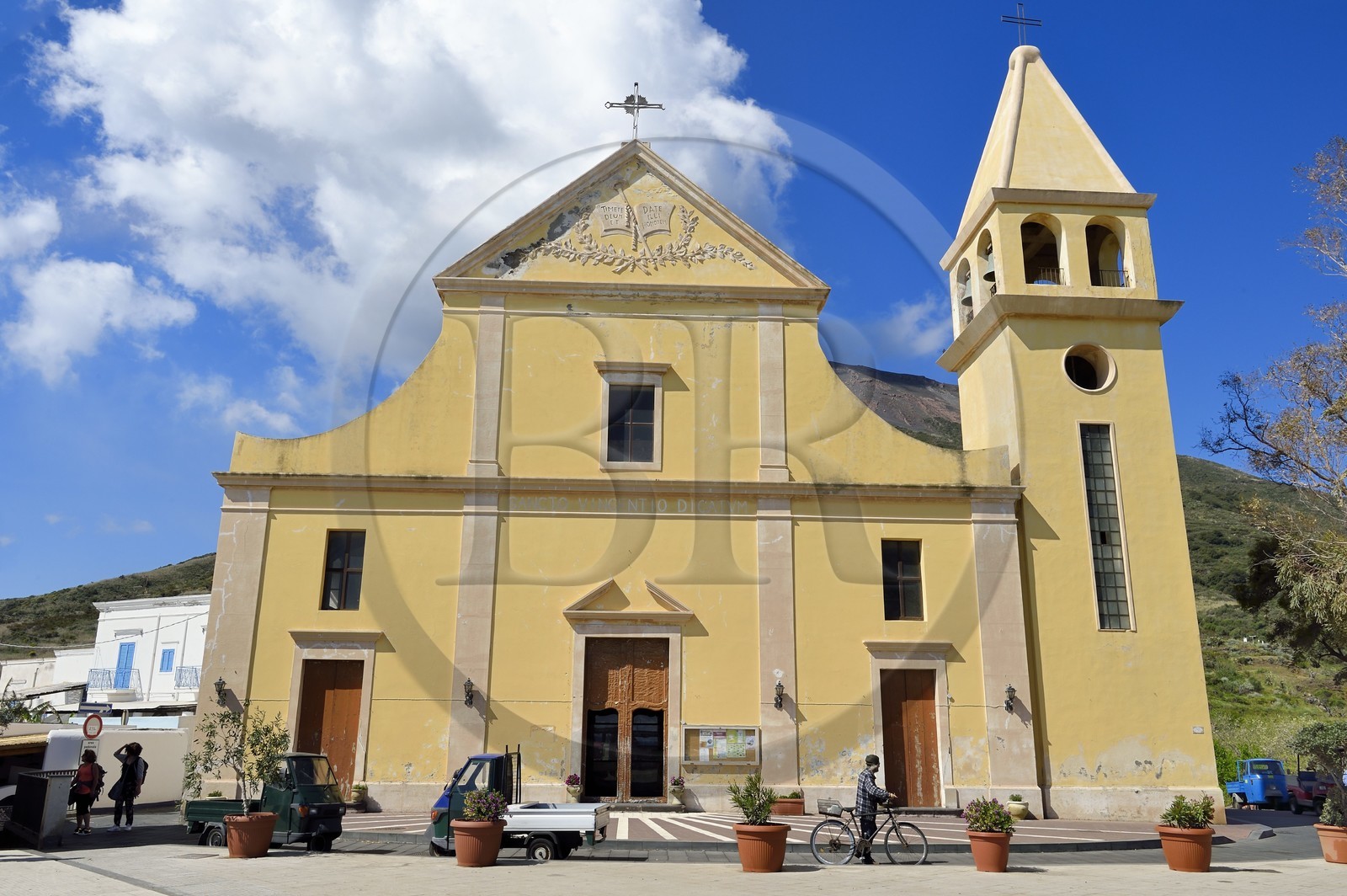 Italy, Sicily, Aeolian Islands, listed as World Heritage by UNESCO, Stromboli island, Chiesa di San Vincenzo (St. Vincent Church)