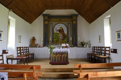 France, Cotes-d'Armor, Saint Herve chapel at the top of Menez Bre