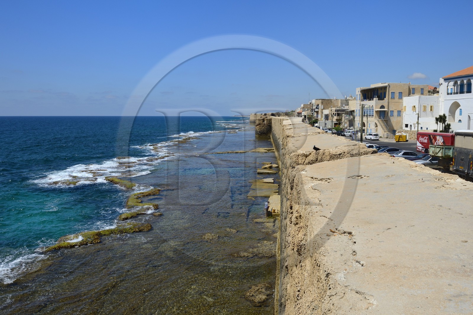 Israel, district Nord, Galilée, Acre (Akko), vieille ville, classée Patrimoine Mondial de l'UNESCO, muraille maritime occidentale