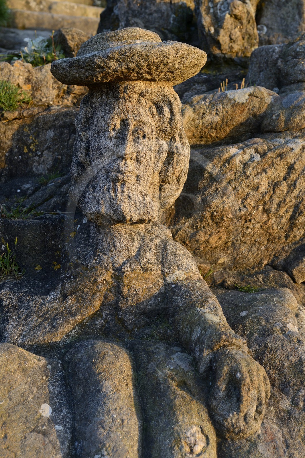 France, Ille-et-Vilaine (35), Saint-Malo, Rothéneuf, rochers sculpté par l'abbé Fouré entre 1870 et 1904
