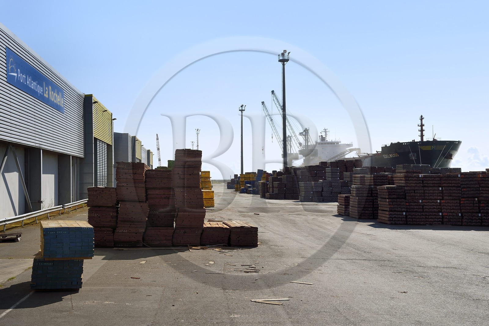 France, Charente-Maritime (17), La Rochelle, le Port Atlantique La Rochelle, port de commerce, 1er port européen pour l'importation de grumes et 1er port français pour l'importation de produits forestiers