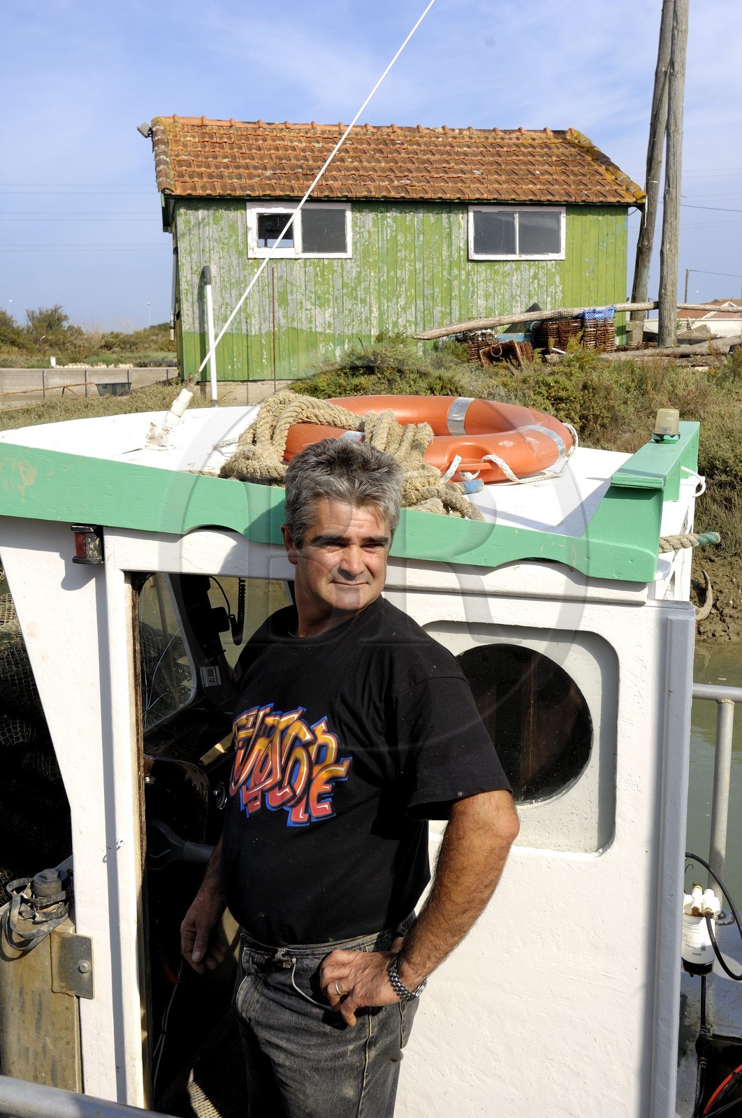 France, Charente-Maritime (17), Ile d'Oléron, le chenal d'Ors, port ostréicole