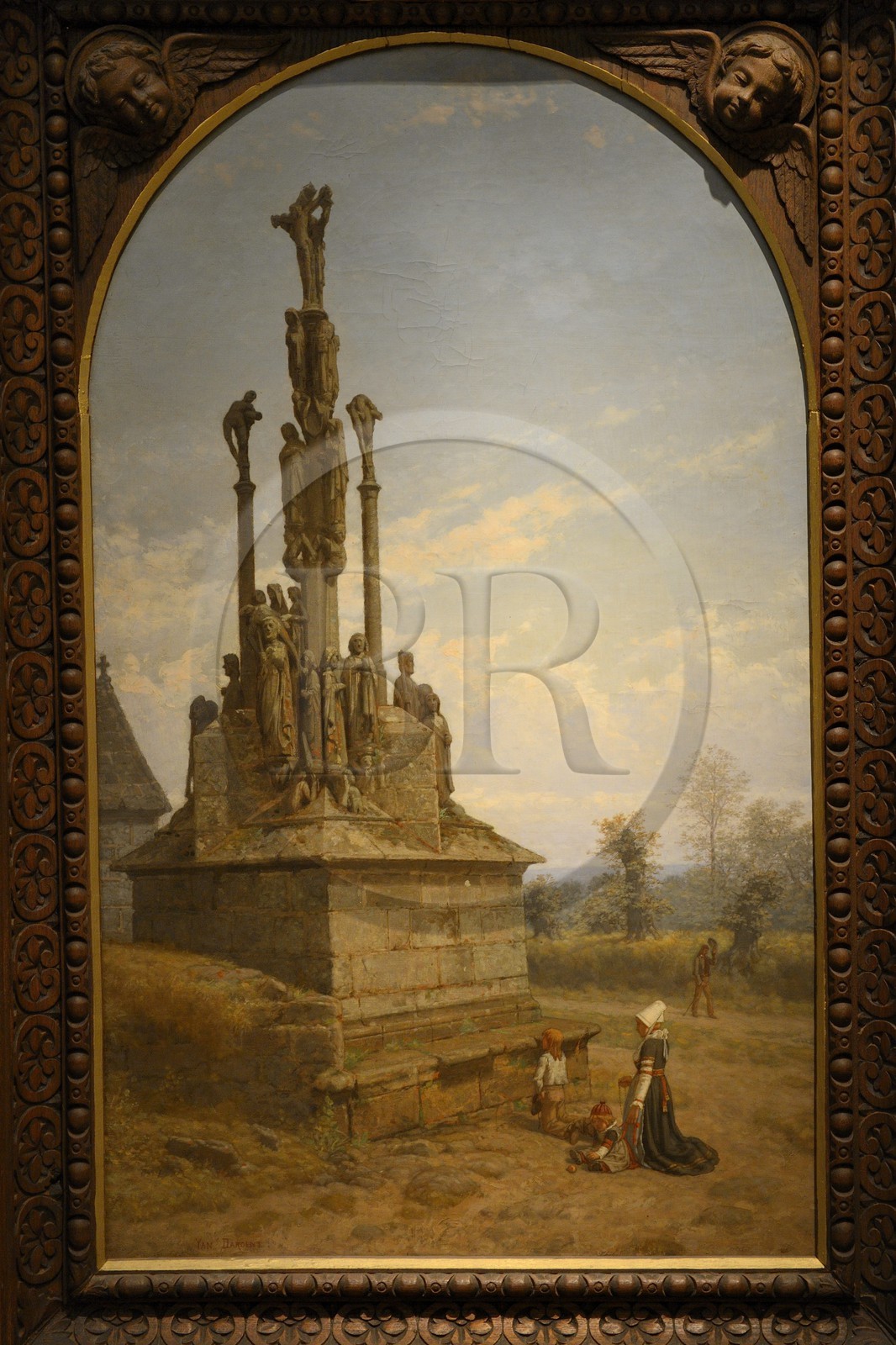 France, Finistère (29), Quimper, musée des Beaux Arts, Le Calvaire de Quillinen (1893) du peintre Yan'Dargent