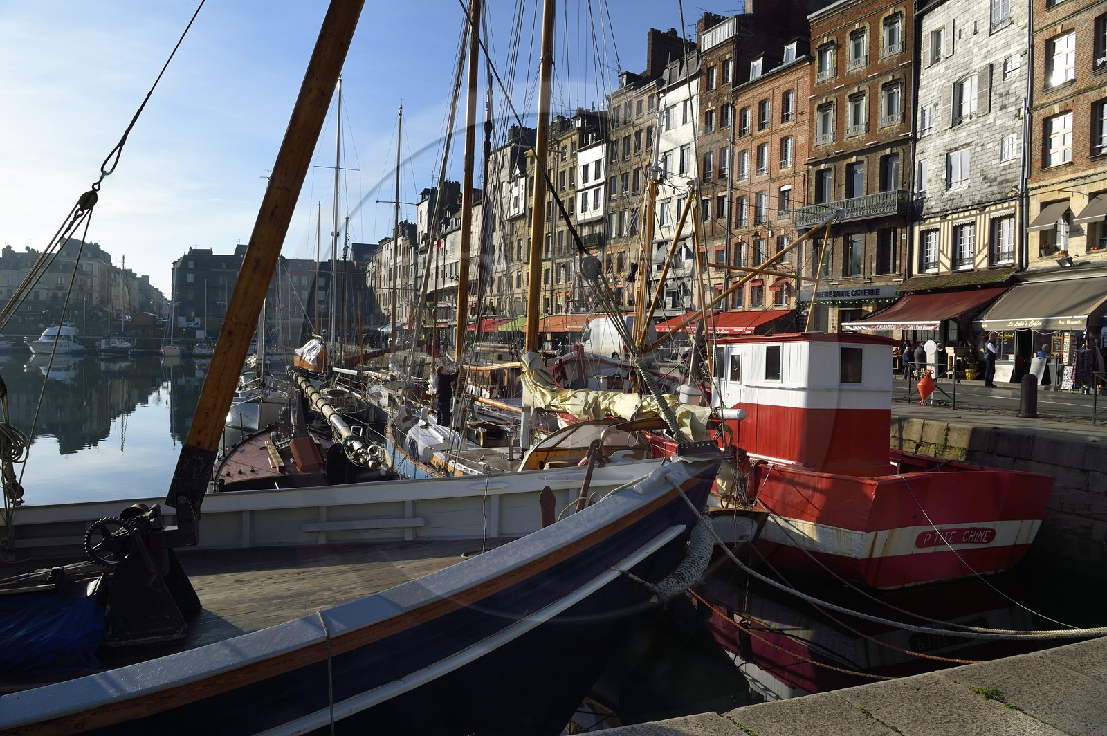 France, Calvados, Pays d'Auge, Honfleur, the Vieux-Bassin (Old Basin), Sainte Catherine quay