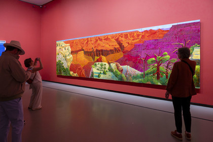 France, Paris, Bois de Boulogne, the Louis Vuitton Foundation by architect Frank Gehry, David Hockney exhibition 25, A Bigger Grand Canyon (1998)