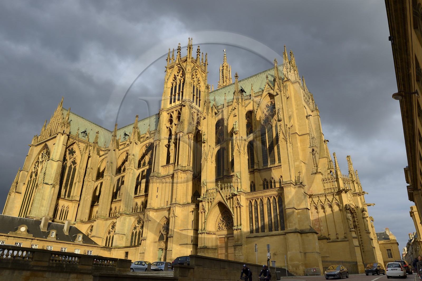 France, Moselle, Metz, Saint Etienne cathedral in pierre de Jaumont (stone of Jaumont)