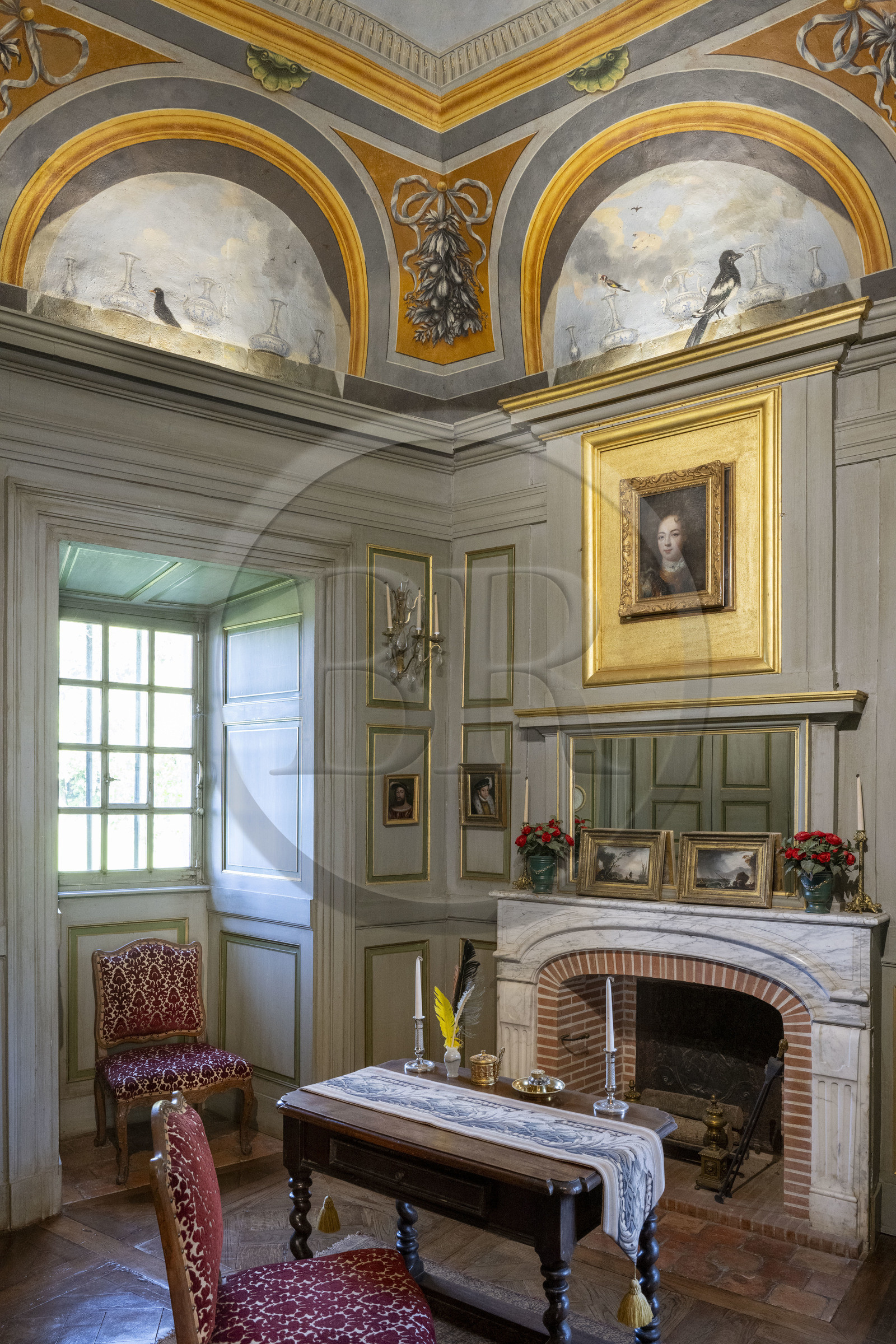 France, Nièvre (58), Parc naturel régional du Morvan, Bazoches, le chateau de Bazoches qui fut propriété du maréchal Sébastien le Prestre de Vauban, le bureau du Maréchal Vauban situé dans la tour nord-est