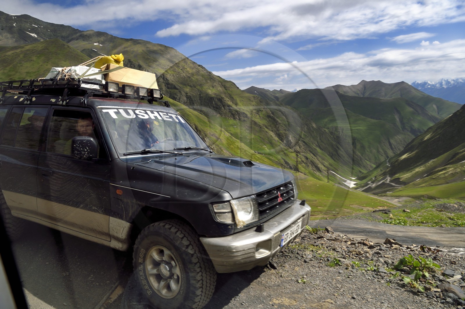 Georgia, Kakheti, Tusheti National Park, the spectacular track connecting Telavi to Omalo at the Abano Pass (2826 metres)
