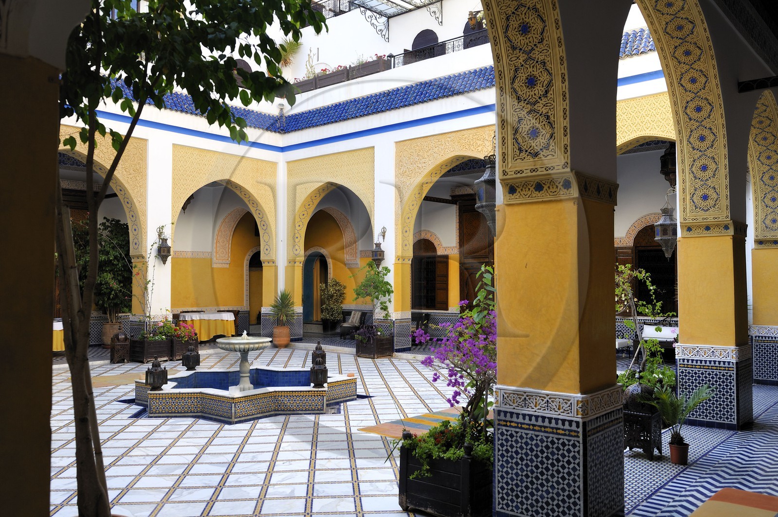 Maroc, Meknès, ville impériale, médina classée Patrimoine Mondial de l' UNESCO, le riad Palais Didi transformé en maison d'hôtes