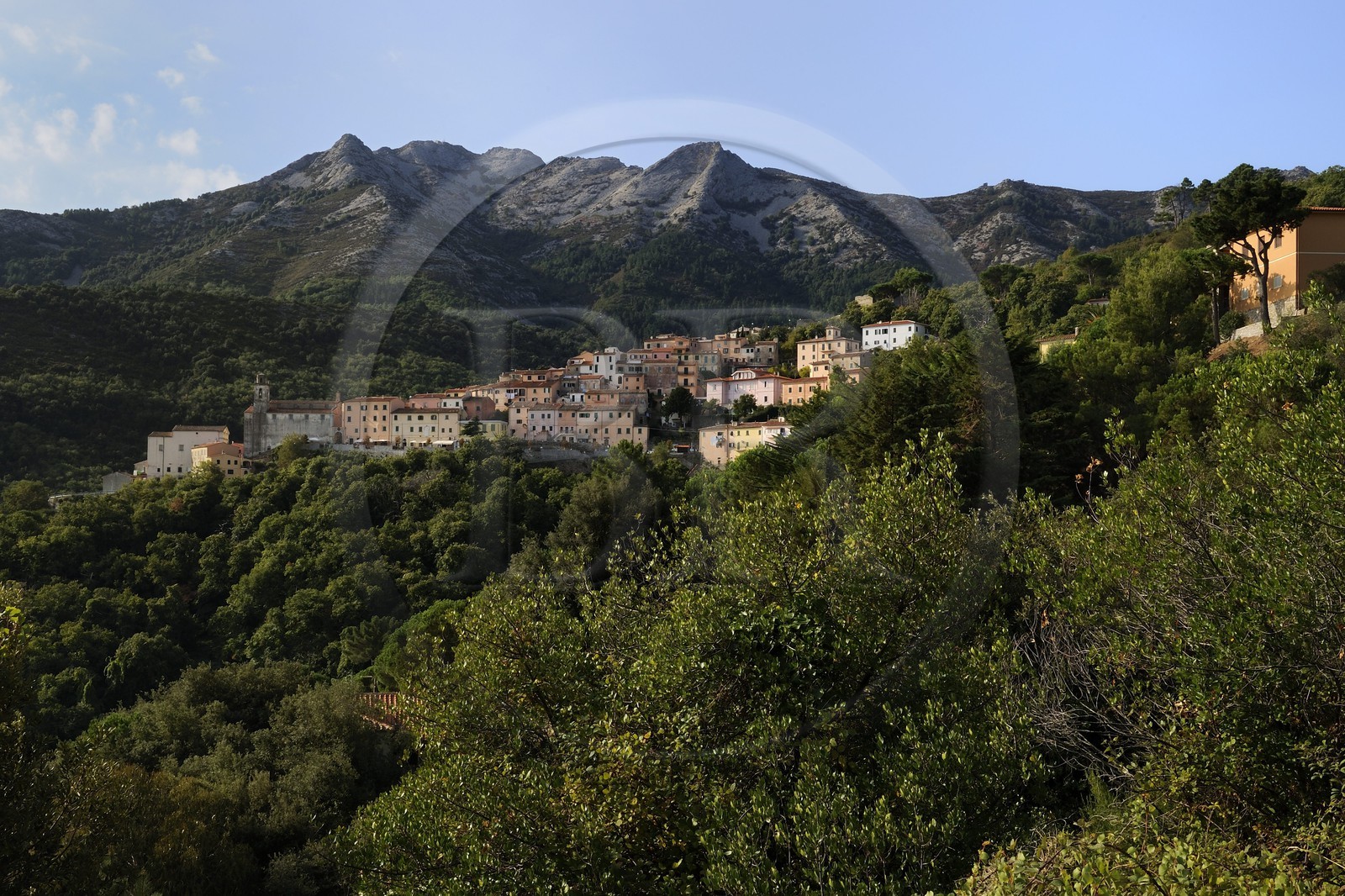 Italie, Toscane, l’Ile d’Elbe, le village perché de Marciana