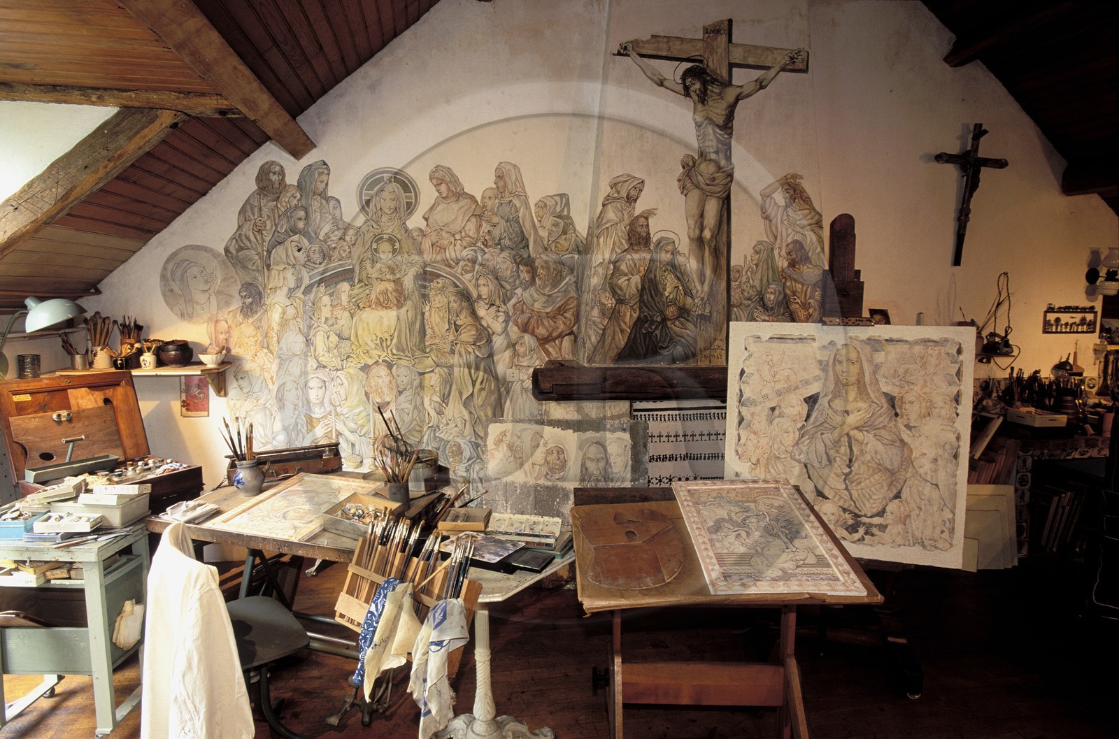 France, Essonne (91), Villiers-le-Bâcle, maison-atelier du peintre Foujita