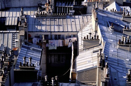 France, Paris, roofs of Paris buildings