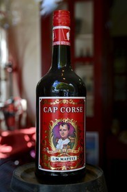 France, Haute Corse, Bastia, Mattei house 15 Boulevard du General de Gaulle, the famous Cap Corse bottle