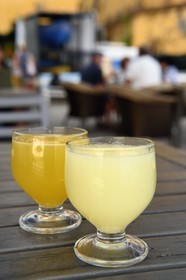 Portugal, Madeira Island, Funchal, typical drink of the archipelago, poncha is an alcoholic cocktail made from brandy, sugar cane, lemon, orange or passion fruit juice