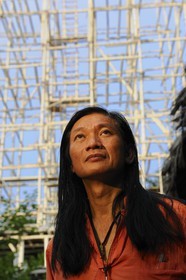 Vietnam, Hanoi, the surrealist painter and performance artist Dao Anh Khanh