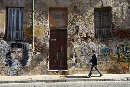 Argentine, Buenos Aires, quartier Saint Telmo, pasaje de San Lorenzo, peintures murales avec Che Guevara