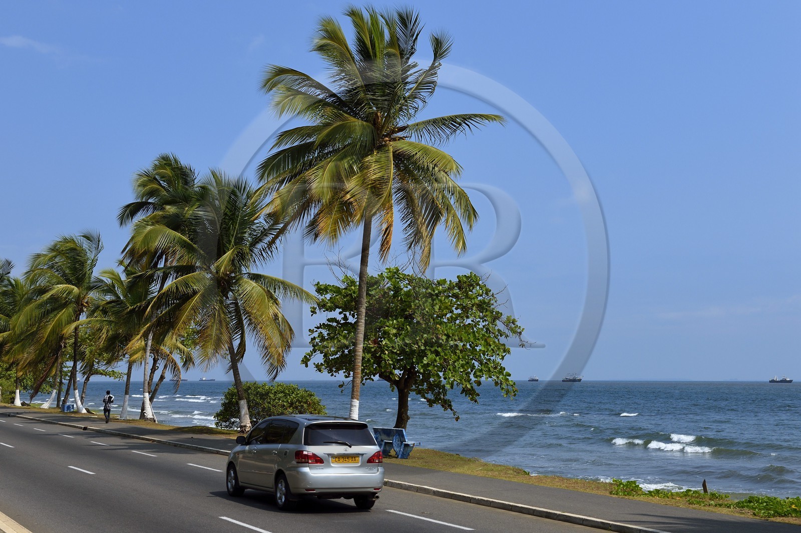 Gabon, Libreville, the L101 road on the Waterfront bordering the Gabon Estuary