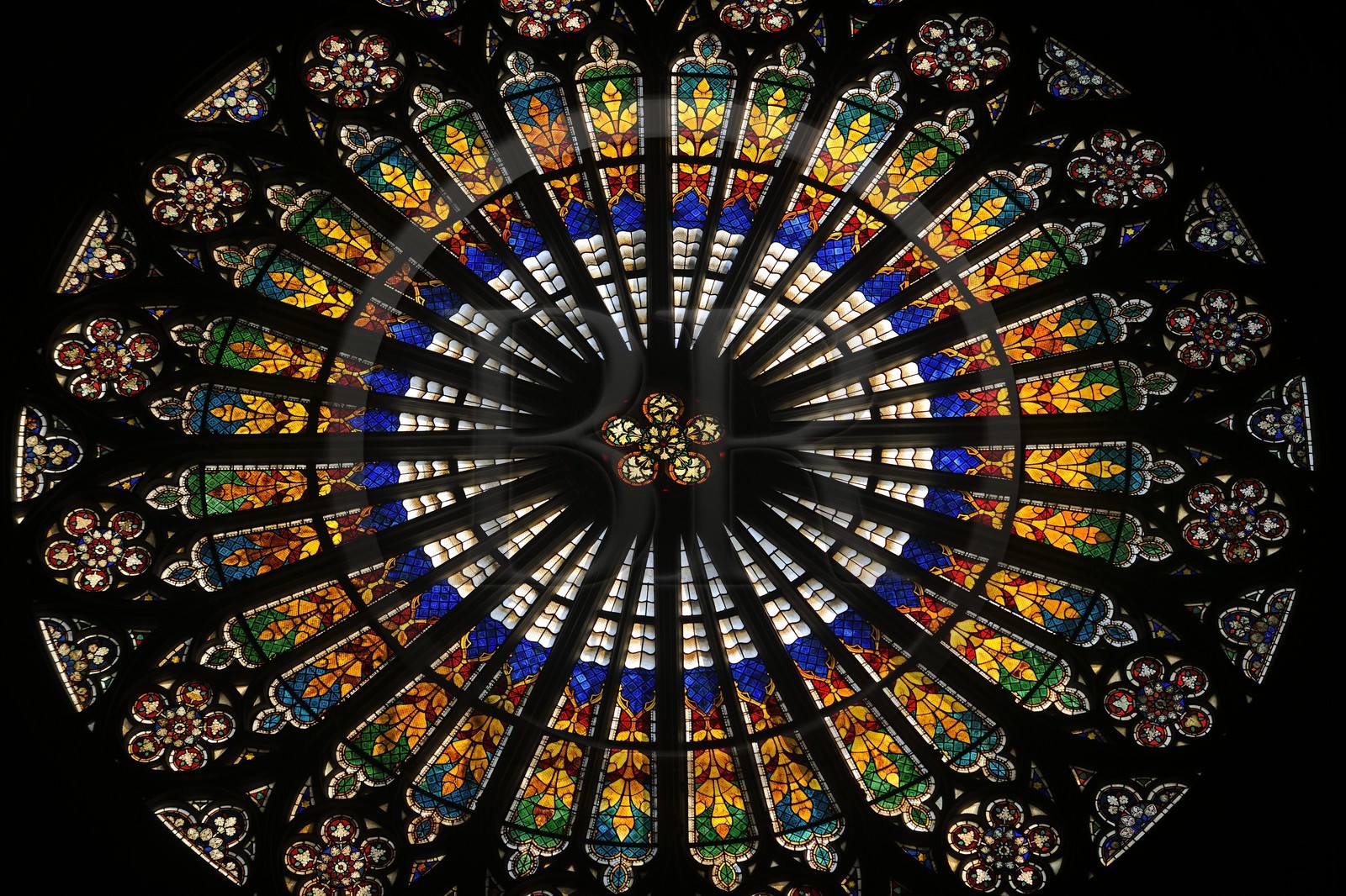 France, Bas-Rhin (67), Strasbourg, la cathédrale Notre-Dame, la rosace