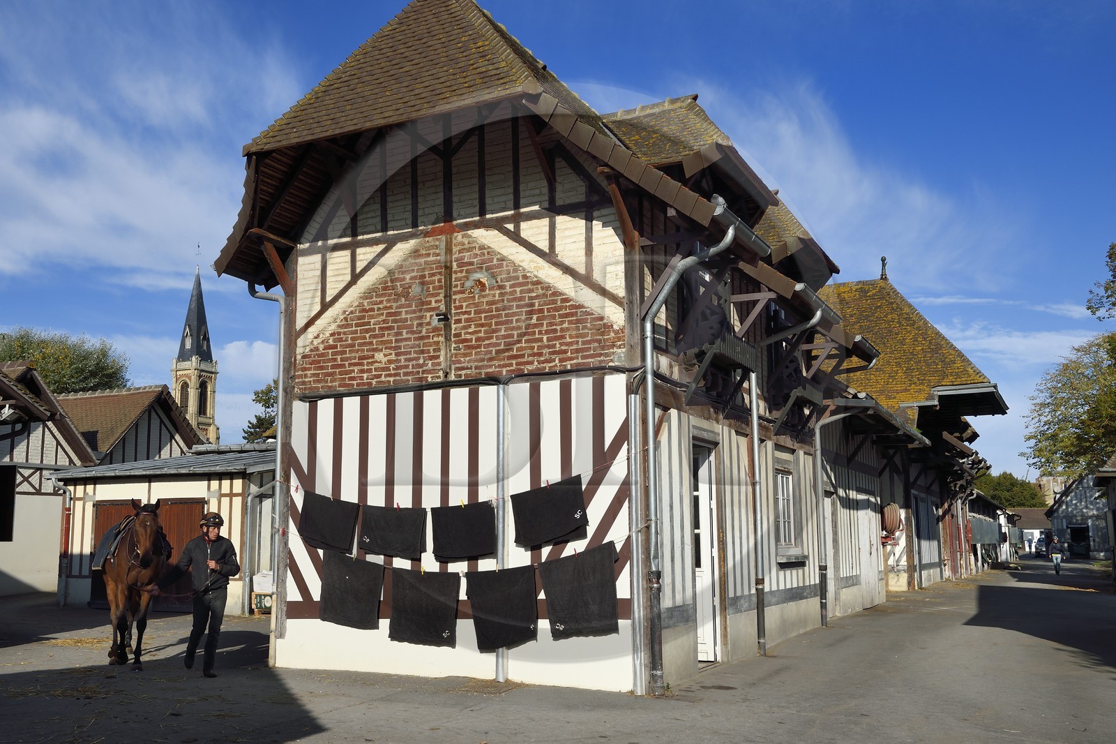 France, Calvados, Pays d'Auge, Deauville, Racecourse of Deauville-La Touques, the stables